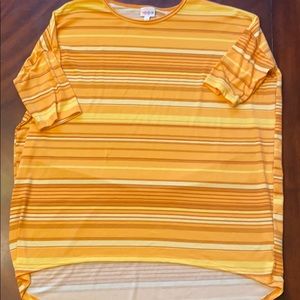 Lularoe Irma Yellow striped sz L